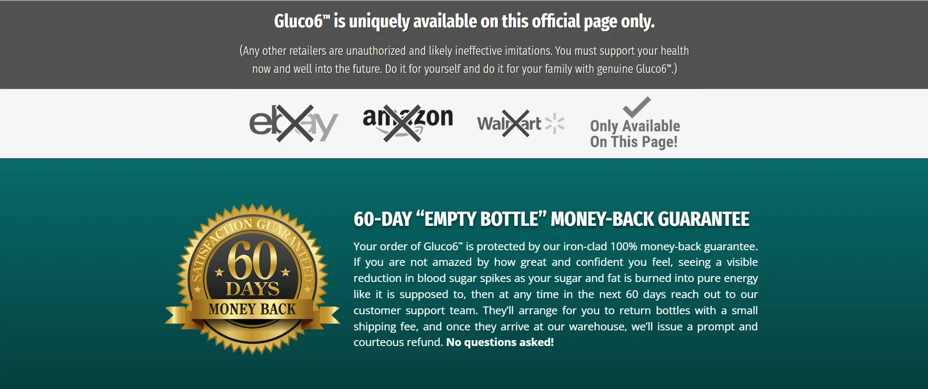 gluco6 moneyback guarantee